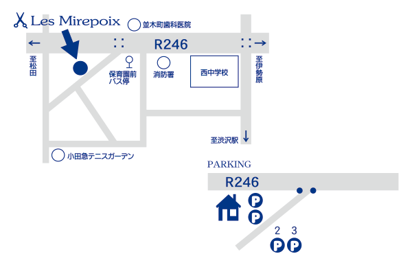 レ・ミルポア 案内図　神奈川県秦野市沼代新町5-3